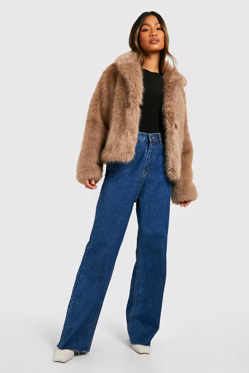 Bershka faux shearling outlet coat